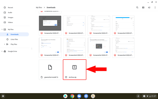 Chromebookでファイルを圧縮する方法