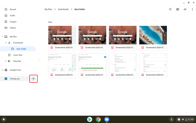 Chromebookでファイルを解凍する方法