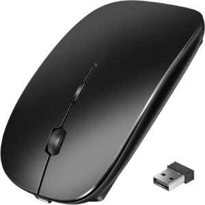 ワイヤレスマウス Bluetooth マウス 2.4GHz 光学式 3DPIモード 充電式(Black)
