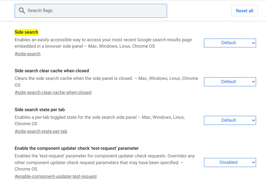 Chrome OS96でGoogleサイド検索を追加する方法